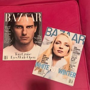 2 vintage Harper’s Bazaar magazines 1999 & 2000